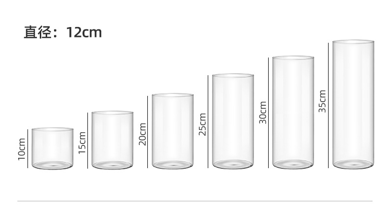 高硼硅玻璃花瓶微景观水培植物直筒玻璃罐观赏鱼客厅插花艺术花瓶详情17