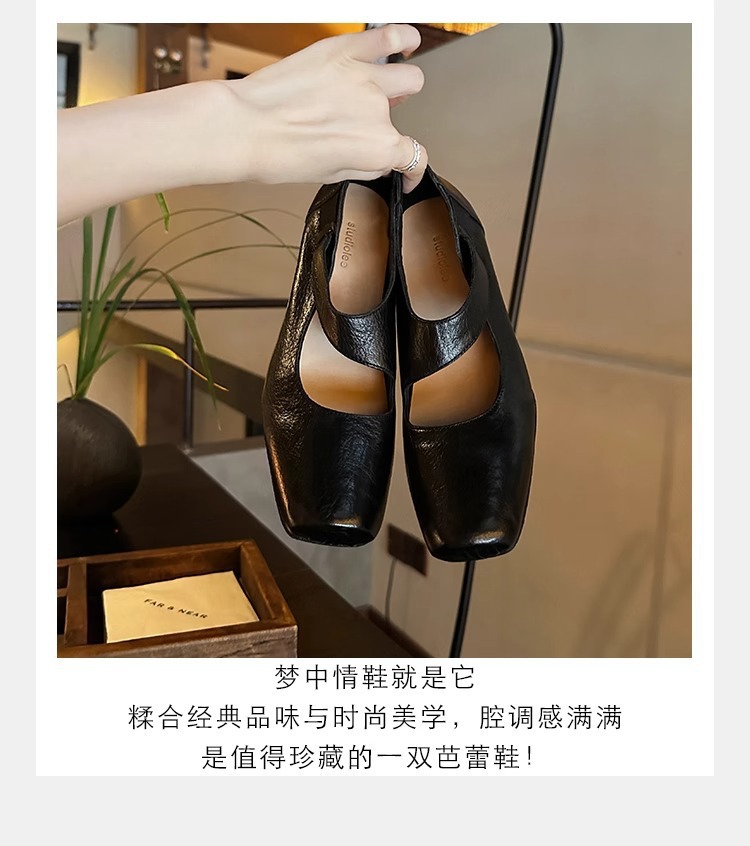 葡萄妈studiolee 高阶质感马皮方头粗跟软面小皮鞋高跟单鞋女秋款详情8
