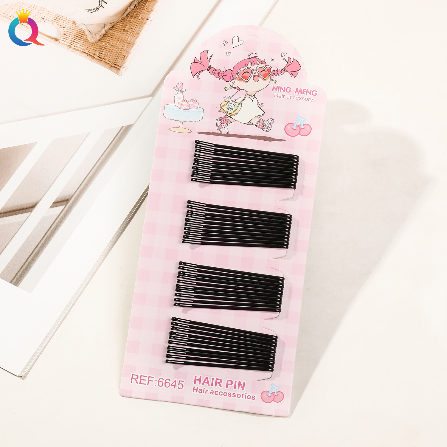 Wholesale of Qiyue Classic black straight clips, durable lacquered hair clips, braided hair clips, broken hair bangs clips and side clips pic 94