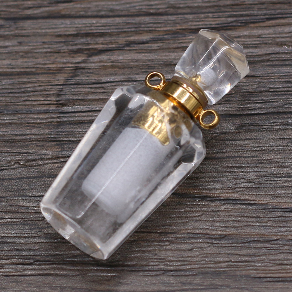 Exquisite natural semi-precious stone perfume bottles, white crystal, various shapes, DIY accessories, fashionable and exquisite wholesale production pic 91