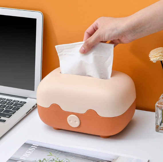 Cute and adorable little pig tissue box, tissue box, home living room napkin box, desktop tissue storage box, tissue storage pic 6