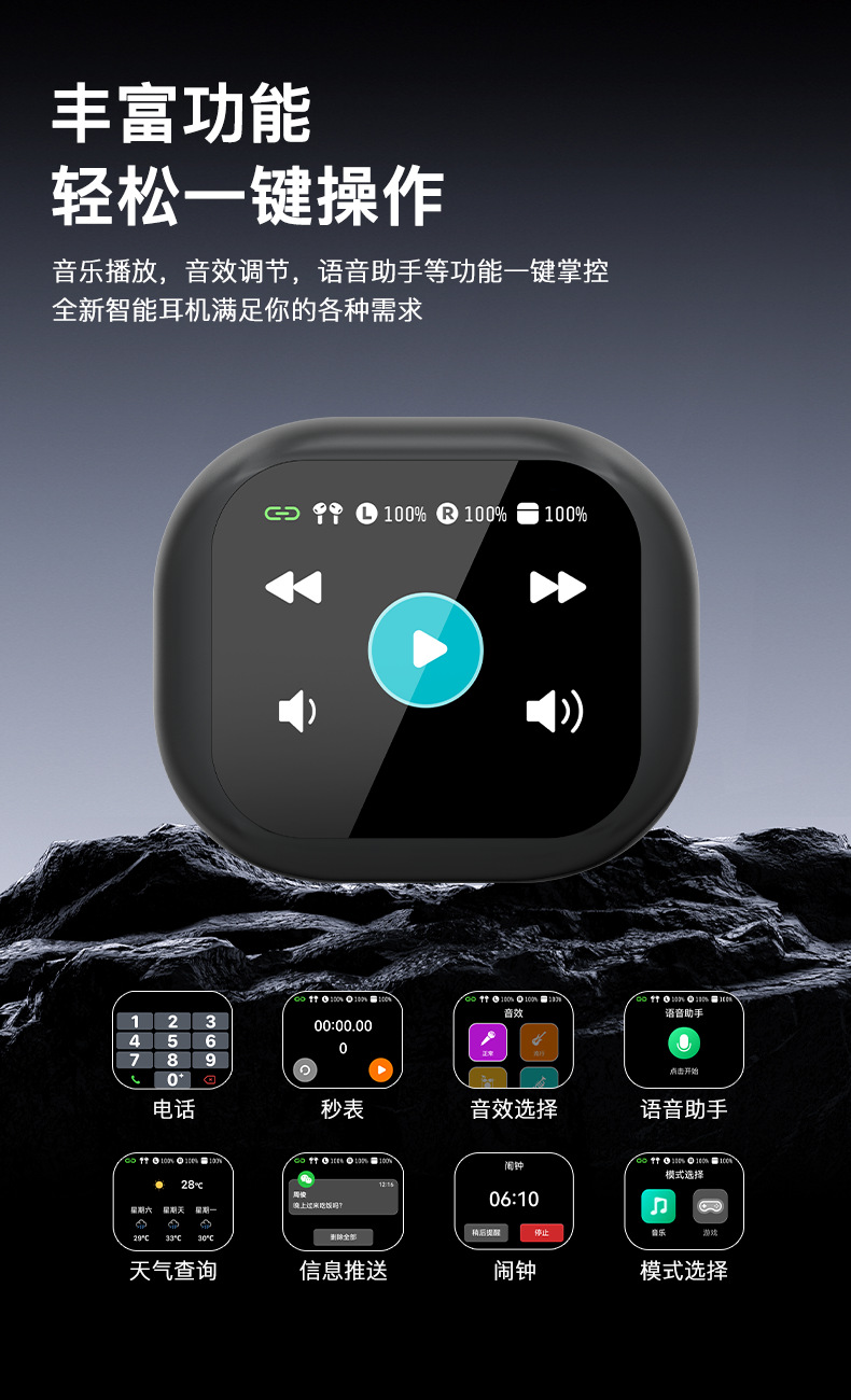 AI Translation Headphones M94 Wireless Ultra-Long Battery Life Cross-border Private Mold Touch Screen Bluetooth Headphones Non-in-ear Smart 5.4 pic 14