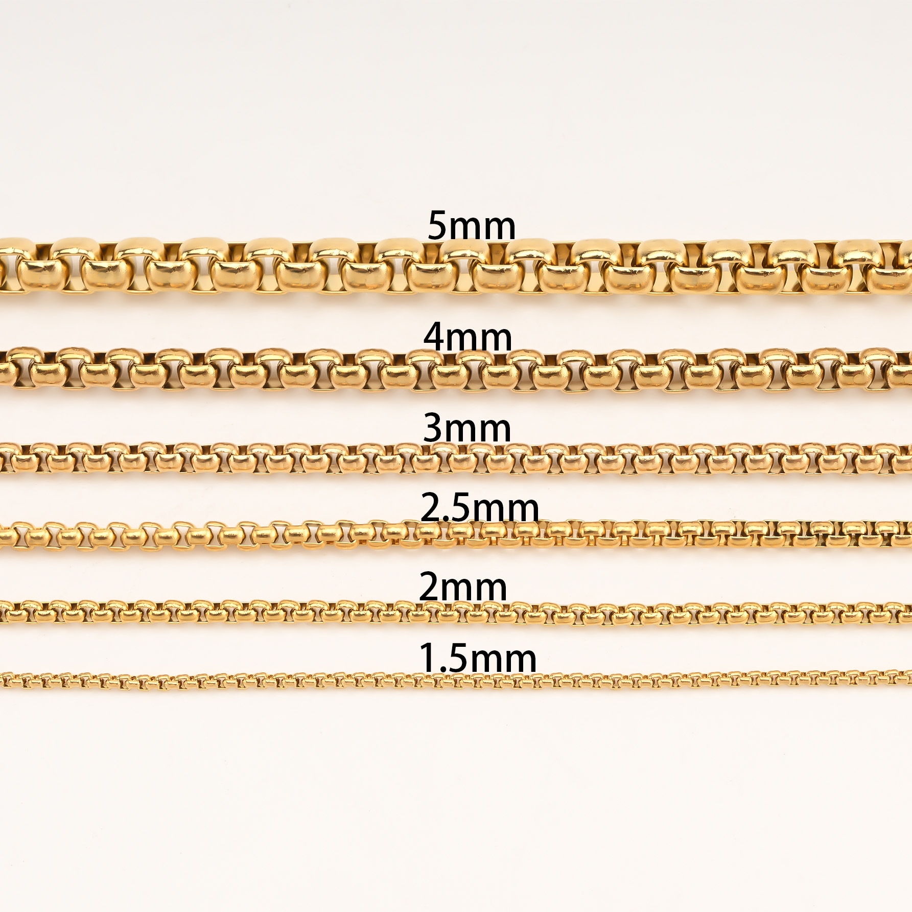 Trendy stainless steel square pearl chain, basic chain, simple and versatile chain wholesale, matching chain, titanium steel DIY chain hanging chain pic 2