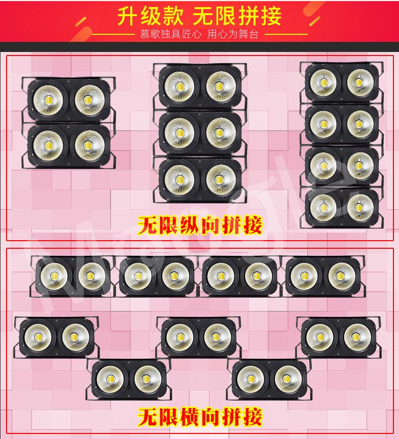Stage lighting, audience lights, 200WCOB face lights, LED theater, wedding lights, bar flashing lights pic 3
