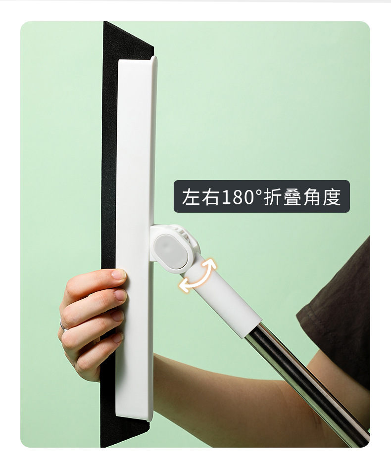 110AAC long-handled floor scraper, bathroom and kitchen cleaning water scraper, floor cleaning brush, detachable handle glass wiper pic 3