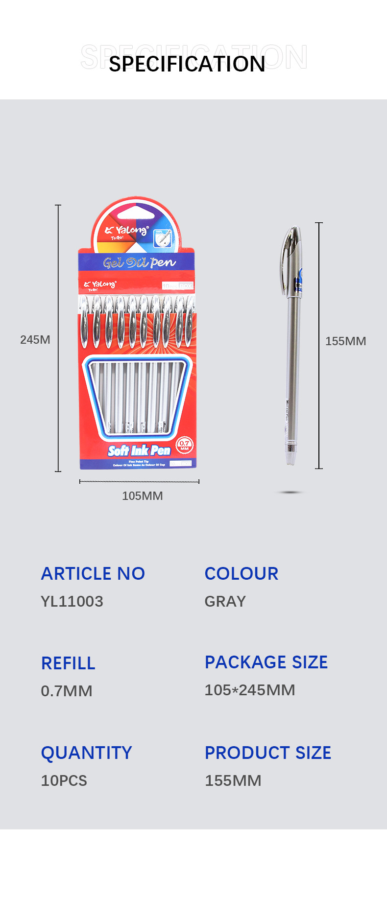 Yalong Cross-border hot-selling silver 0.7mm ballpoint pens, high-quality ballpoint pen promotional stationery pic 5