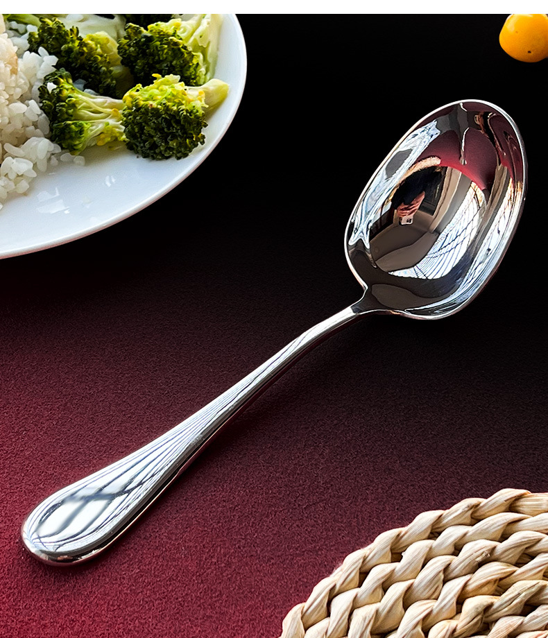 不锈钢勺子304材质大汤勺加深勺头餐厅家用高端勺子不锈钢高颜值详情17