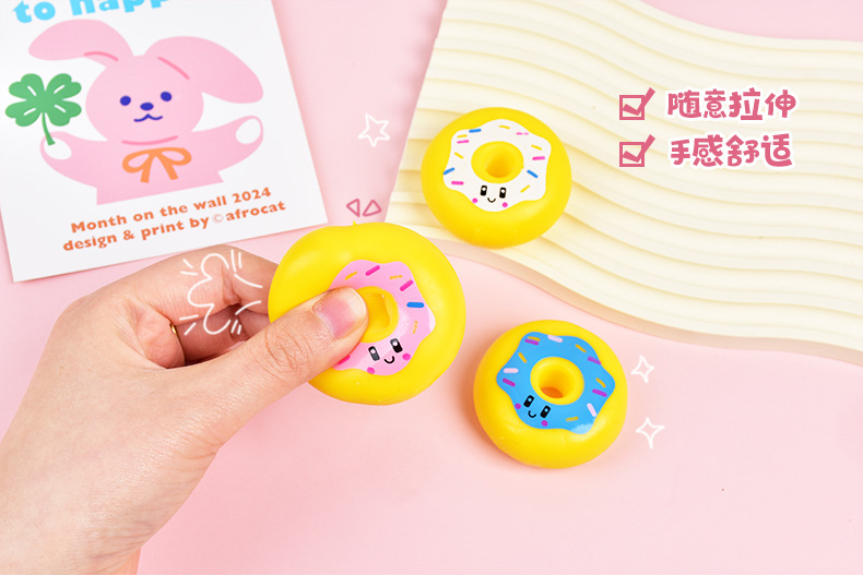 Simulated food kneading Fun Cartoon Cute Mini doughnut stress-relieving toys for students and children, wholesale from a food toy manufacturer pic 5
