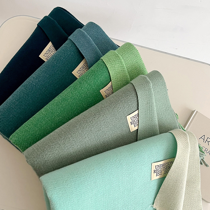 跨境双面仿羊绒围巾女冬季保暖情侣高级感中长款围脖纯色百搭披肩详情6