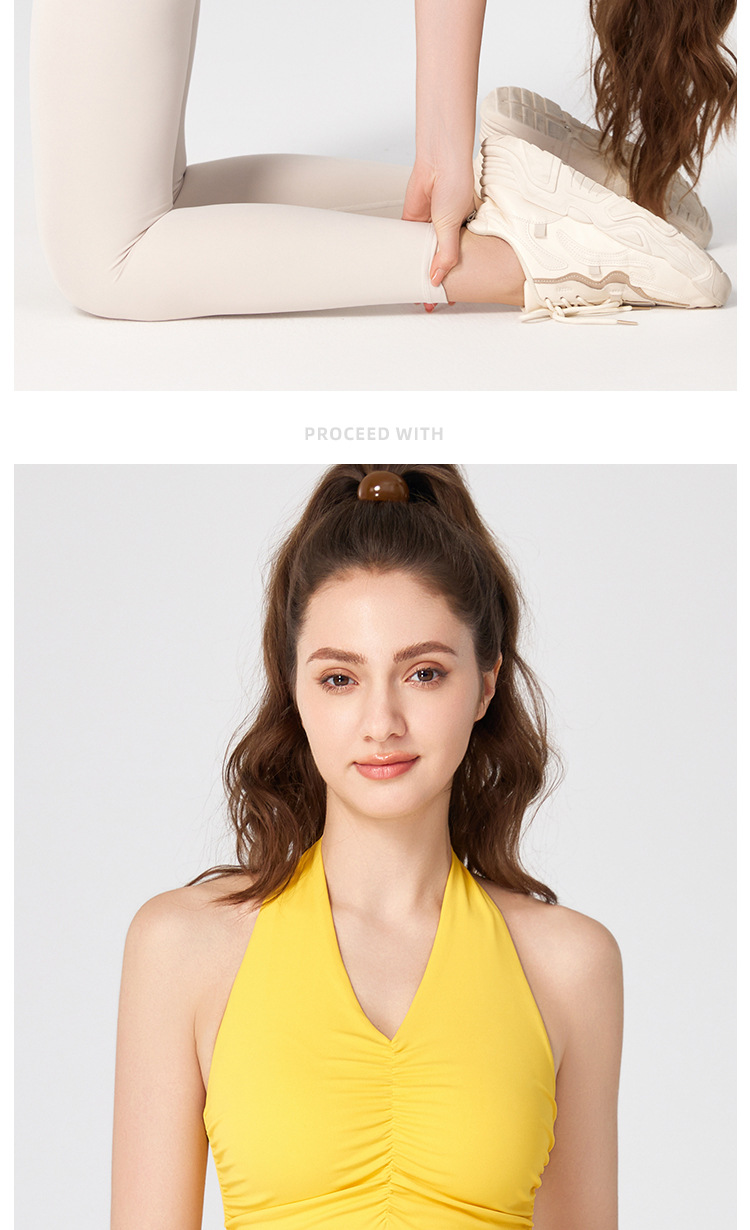 NULS辣妹欧美风挂脖露背瑜伽服固定杯美背裸感紧身运动背心女外穿详情22