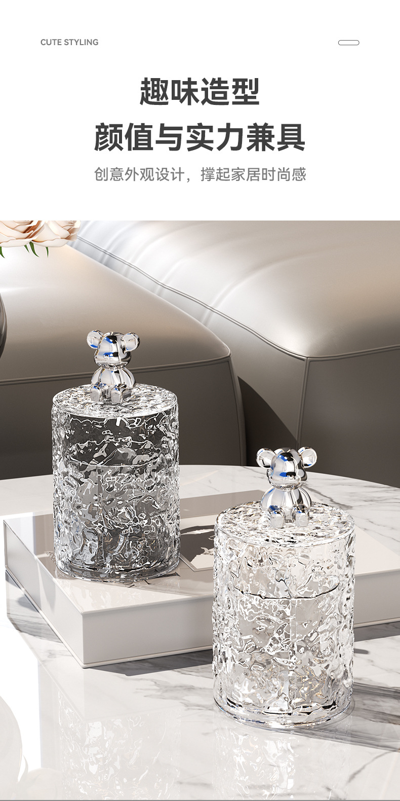 The living room toothpick box has a high-end feel. It is a household dust-proof storage box with glacier pattern. Toothpick cans, dental floss cans, cotton swab boxes and toothpick holders pic 3