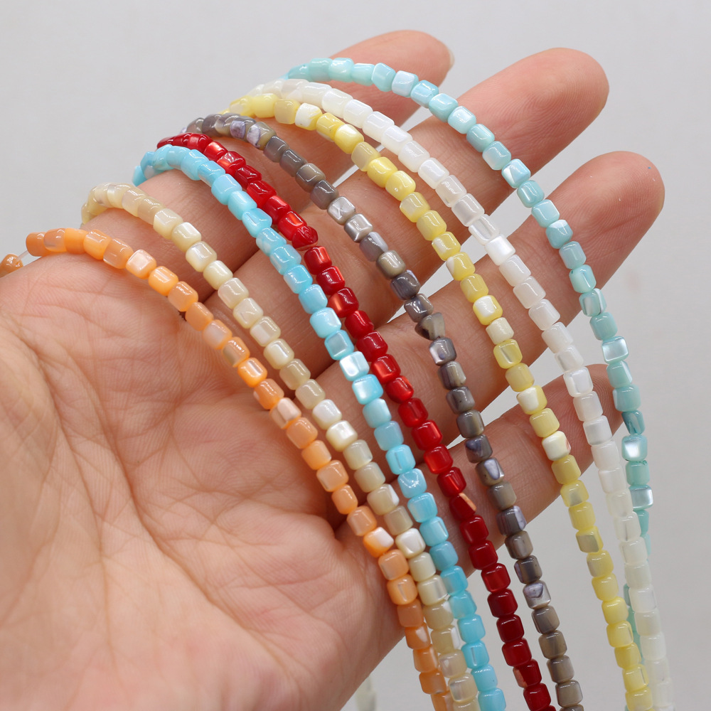 diy beaded jewelry materials, loose beaded bracelet accessories, handcrafted colorful natural freshwater shells, crushed stones, square pic 16