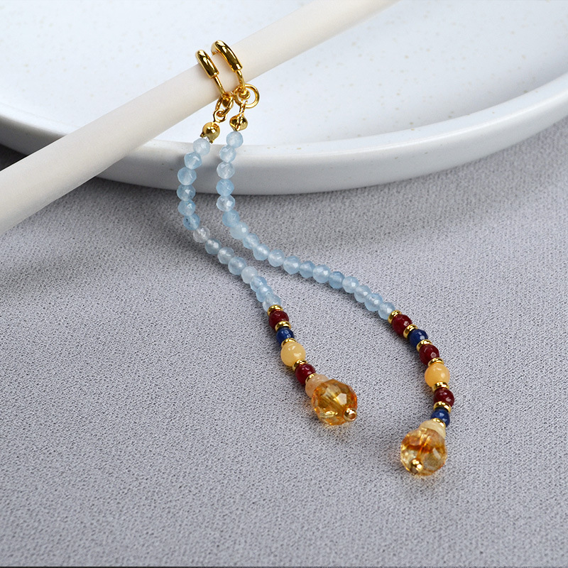 设计师原创中国风小众复古真石串珠流苏可拆卸一款多戴项链毛衣链详情10