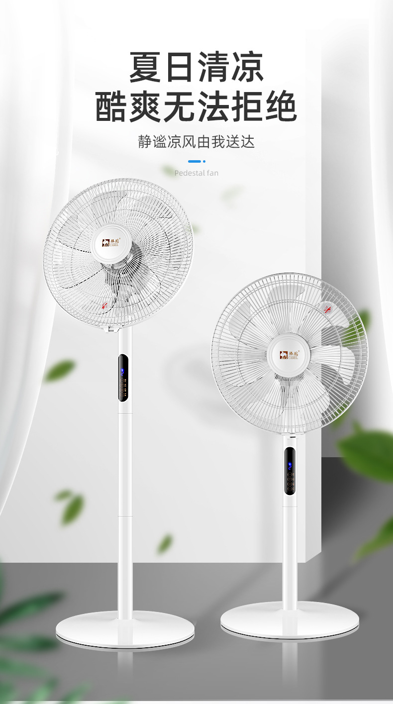 骆驼电风扇落地扇家用台扇轻音大风量台式摇头定时立式遥控省电扇详情1