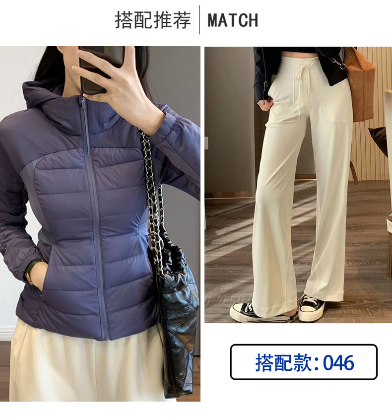 Winter down jacket, form-fitting hooded, running, outdoor warmth, winter sports, yoga wear, coat jacket for women pic 13