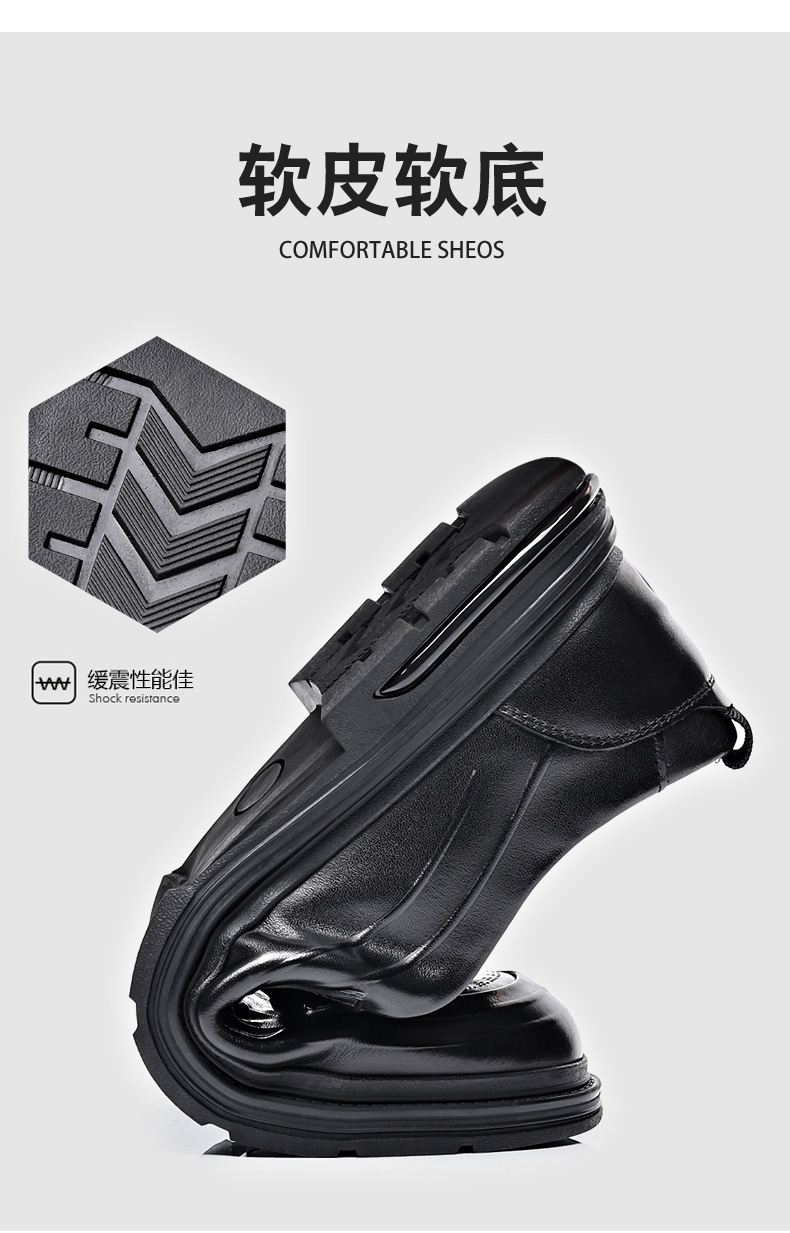 新款英伦风布洛克手工真皮鞋男士透气商务正装一脚蹬皮鞋厚底单鞋详情8