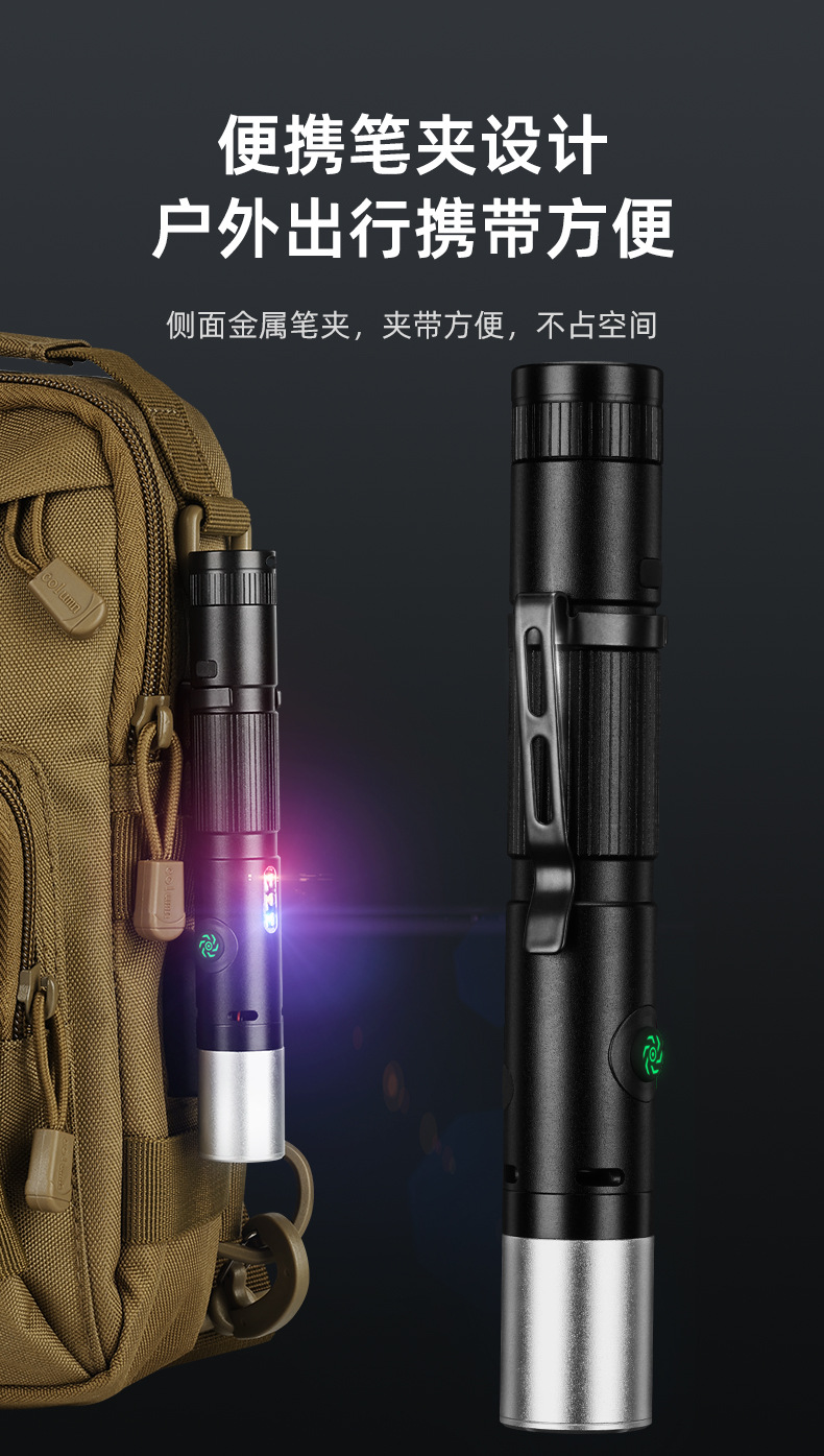 跨境新款强光手电筒远射便携多功能工作灯超亮Type-C充电弯头灯详情13