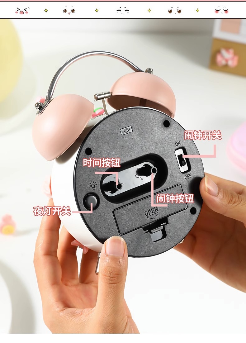 新款闹钟学生专用起床神器儿童女孩男孩可爱高颜值小闹钟智能批发详情21