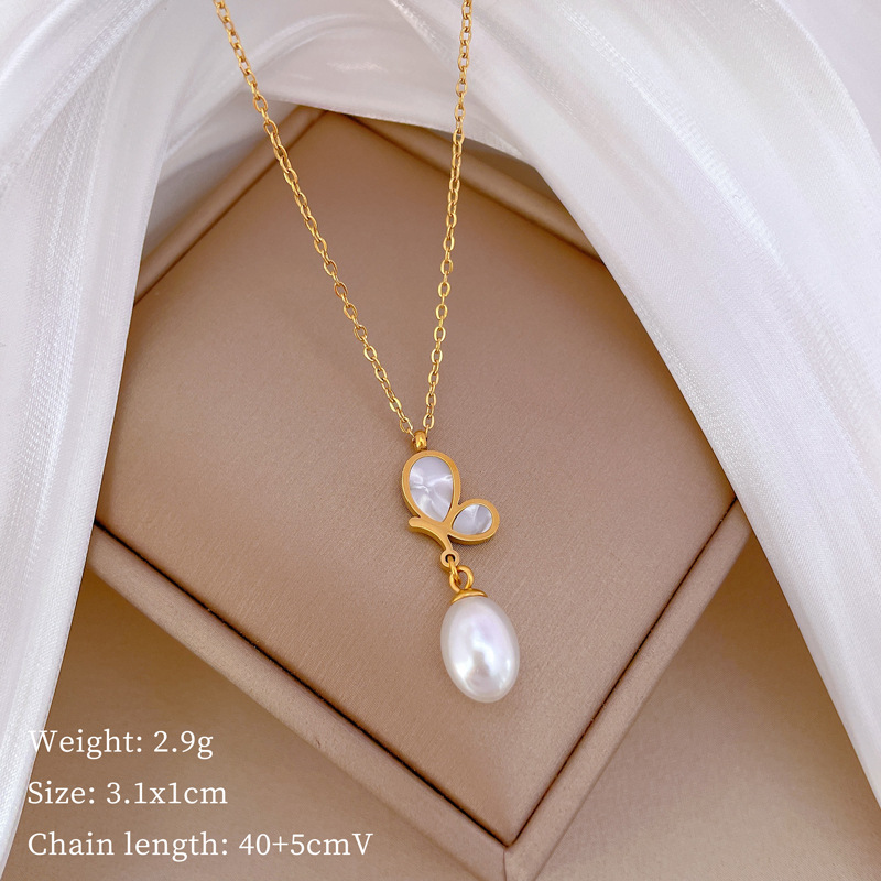 【通体钛钢】炉内真金幸运草爆款冷淡项链女ins网红锁骨链配饰品详情28