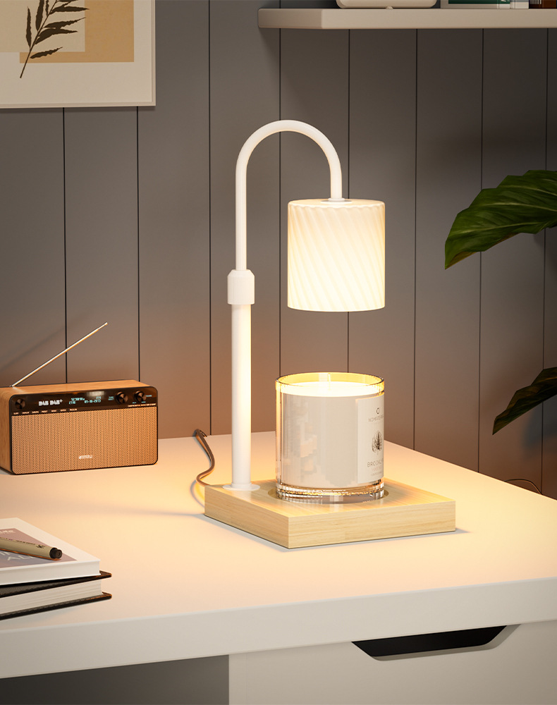 跨境专供融烛灯无明火香薰灯可调节简约暖烛灯融蜡灯卧室护眼台灯详情9