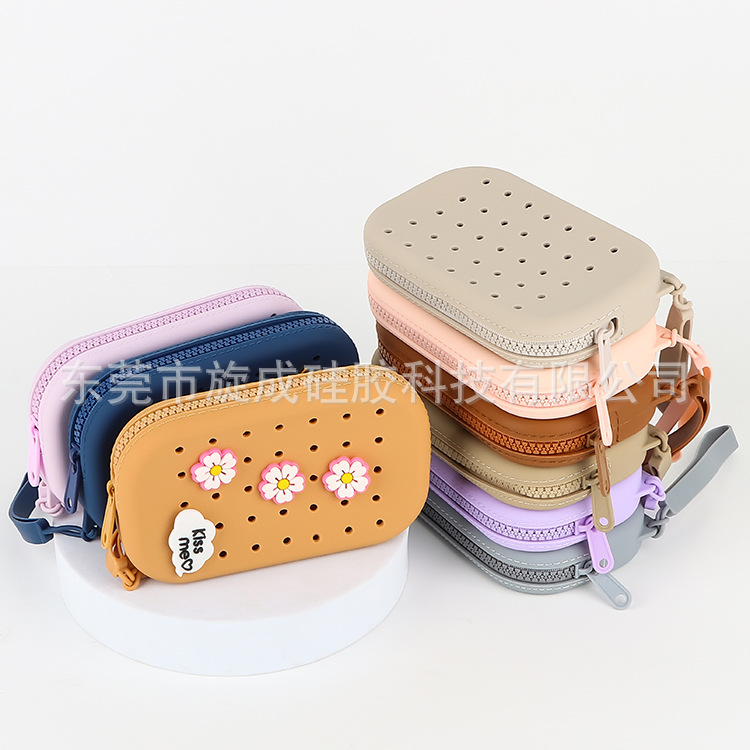 新款硅胶小椭圆零钱包化妆包DIY装饰洞洞硅胶收纳包diy洞洞装饰包详情8