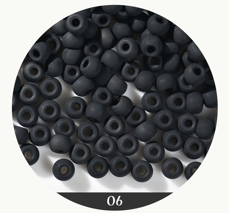 FGB千色玻璃米珠4mm染心磨砂圆珠diy散珠饰品配件串珠手链混珠详情9