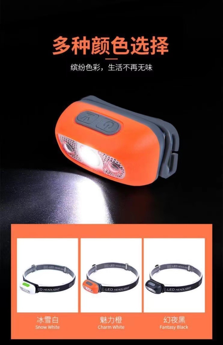 Induction headlamp, high-intensity rechargeable, ultra-bright long-range fishing night light, LED head-mounted outdoor portable work light pic 7