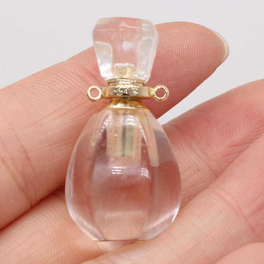 Exquisite natural semi-precious stone perfume bottles, white crystal, various shapes, DIY accessories, fashionable and exquisite wholesale production pic 14