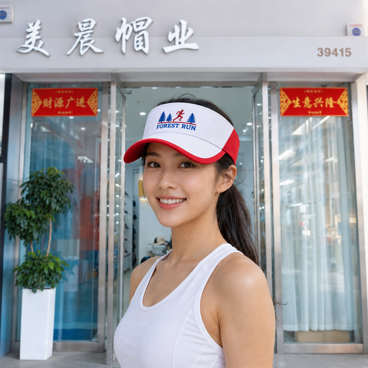 Nuevo tipo de sombrero de techo vacío transfronteriza comercio exterior logotipo personalizado verano protección solar visera sombreros mujeres al aire libre correr deportes no top cap pic 5