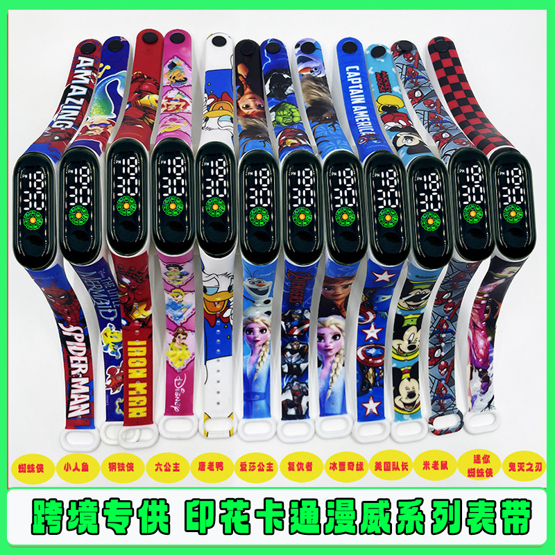 跨境爆款方块地球形LED电子表单孔表带简约时尚手表实力直供详情5