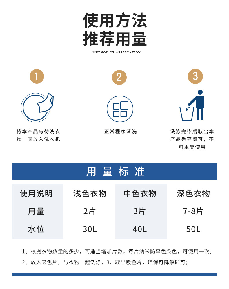 防串色串染吸色片衣服衣物洗衣机色母片洗衣片盒装现货批发护色详情9