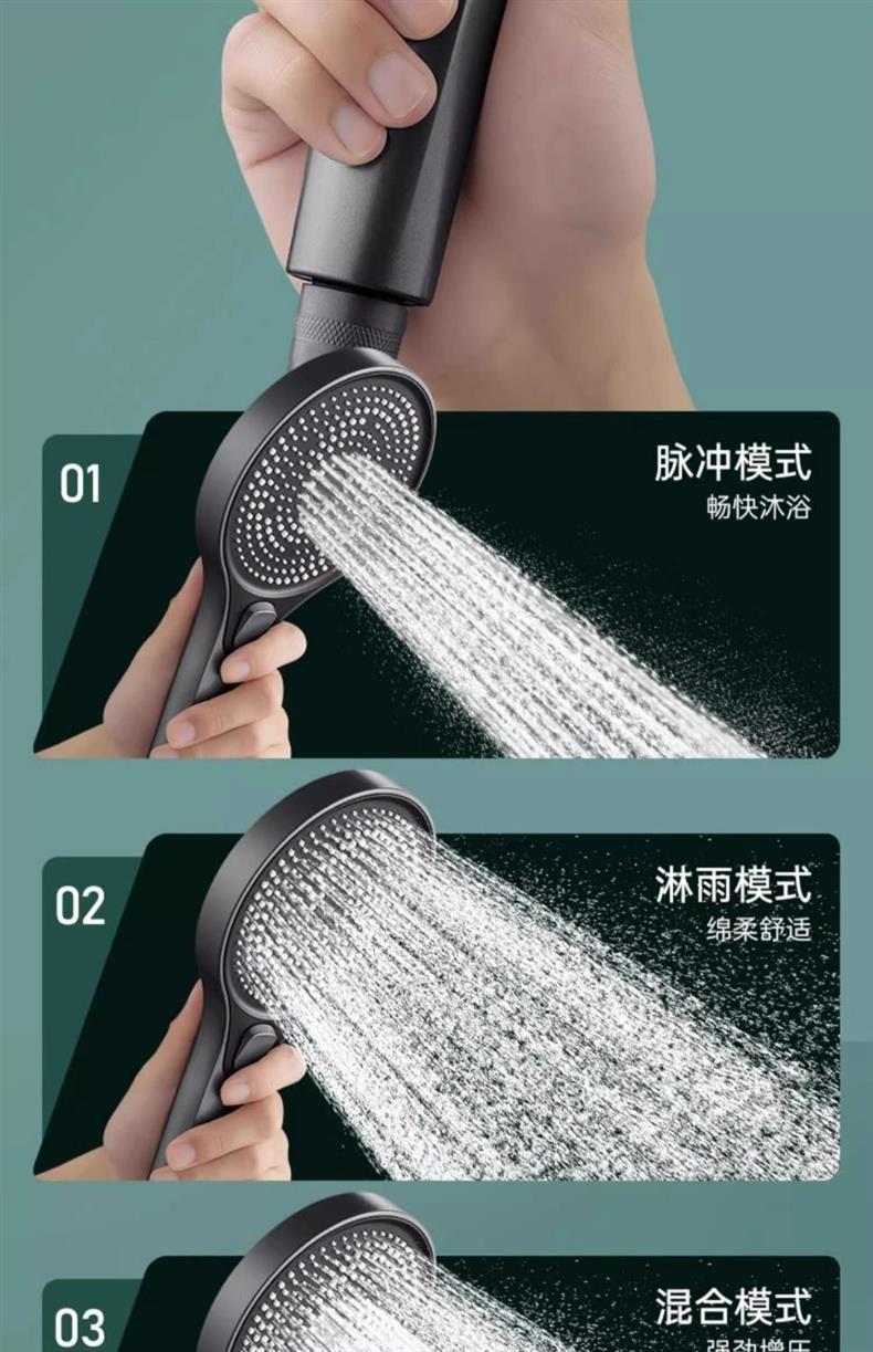 德国淋浴增压花洒喷头浴室热水器浴霸通用高压淋雨莲蓬花洒头详情15