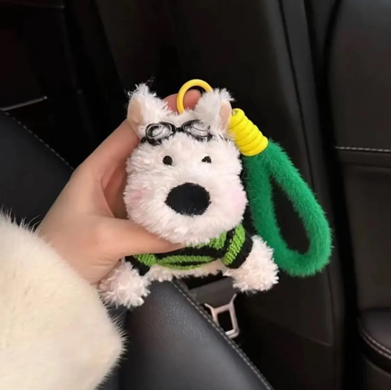 网红爆款西高地毛绒挂件公仔可爱潦草小狗包包挂饰车载摆件小礼物详情18