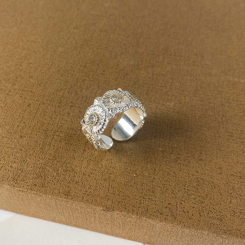 fever同款银色小花戒指女小众设计轻奢高级感雏菊新款夏季韩国ins详情10