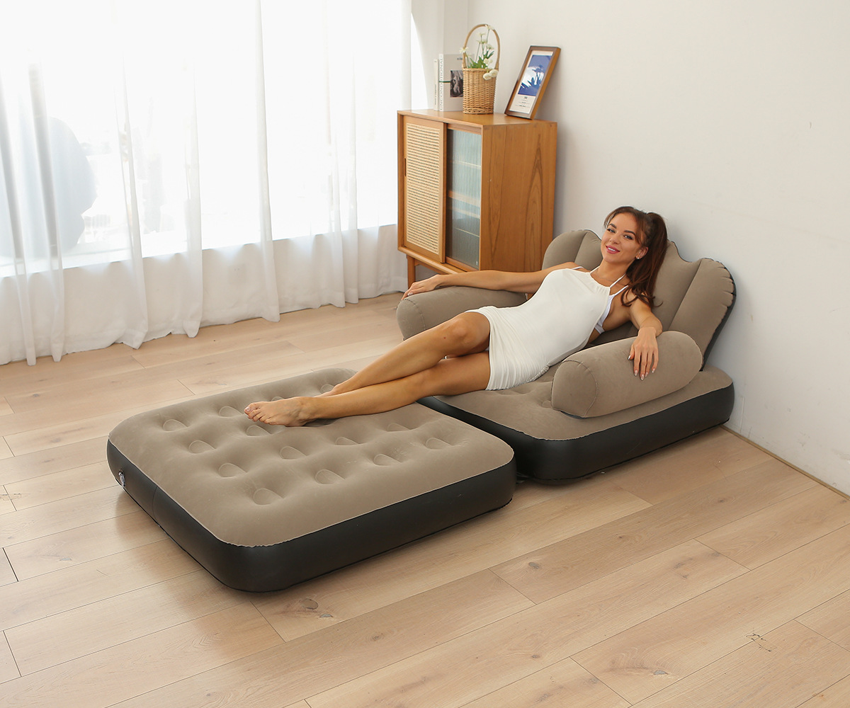 New folding dual-purpose inflatable sofa bed, thickened PVC lazy five-in-one sofa mattress, cross-border wholesale in stock pic 7