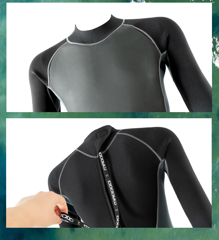 现货潜水服男2-3-5mm保暖防寒潜水衣湿式浮潜衣游泳防晒连体冲浪服女详情13