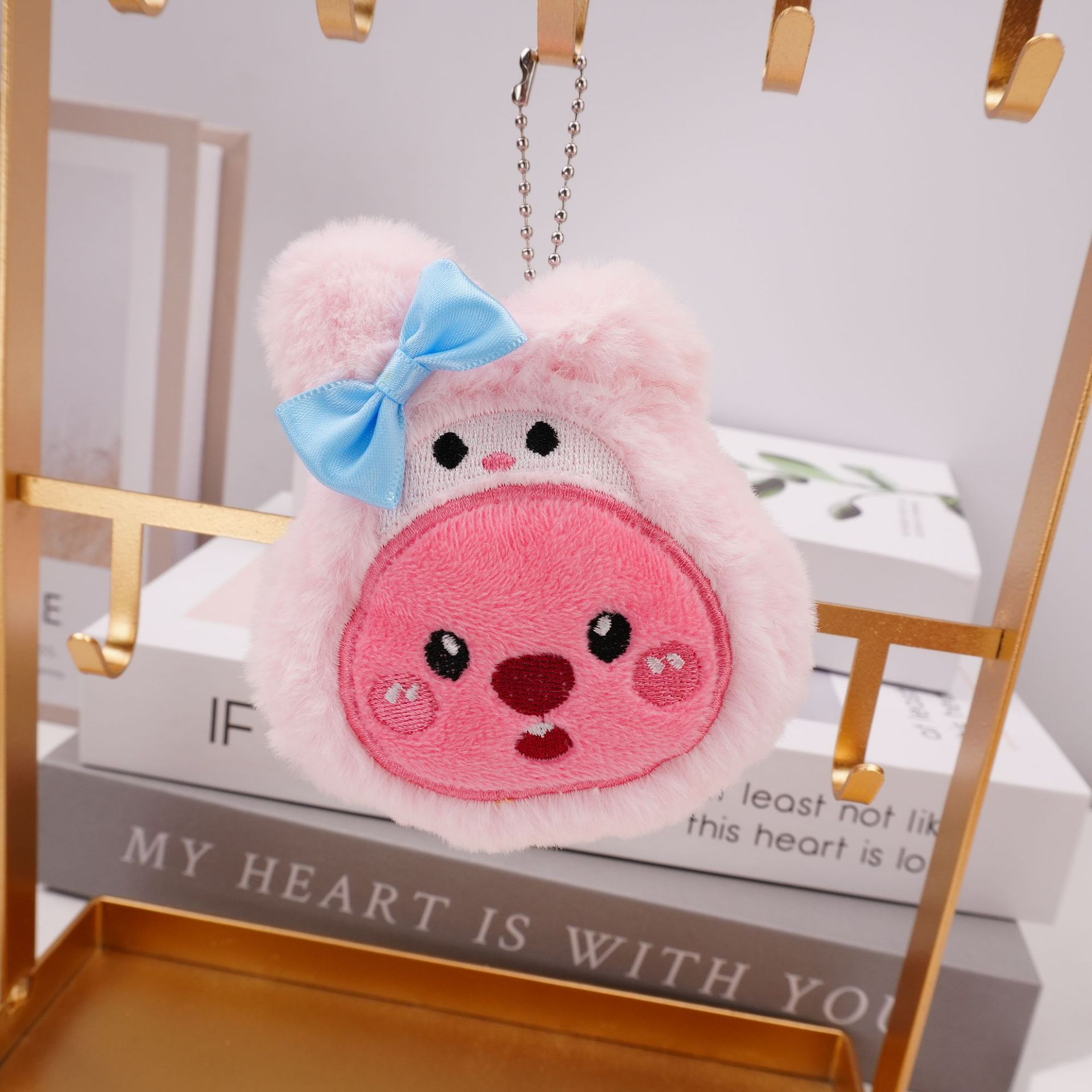 新款loopy露比毛绒玩偶挂件可爱海狸公仔钥匙扣抓机婚庆玩具批发详情6