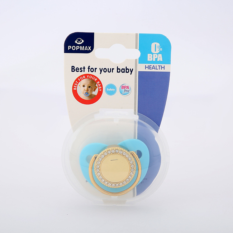 Solid color pacifier, diamond-encrusted silicone, baby teething and baby products, wholesale pacifier tips, simulated biting pacifier pic 5