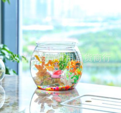 透明款办公室桌面生态缸造景观赏鱼缸家用球形摆件水培植物金鱼缸详情4
