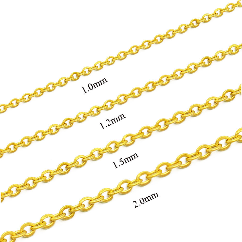 5-10条/包不锈钢项链O字链扁十字diy饰品素链侧身蛇链钛钢锁骨链详情14
