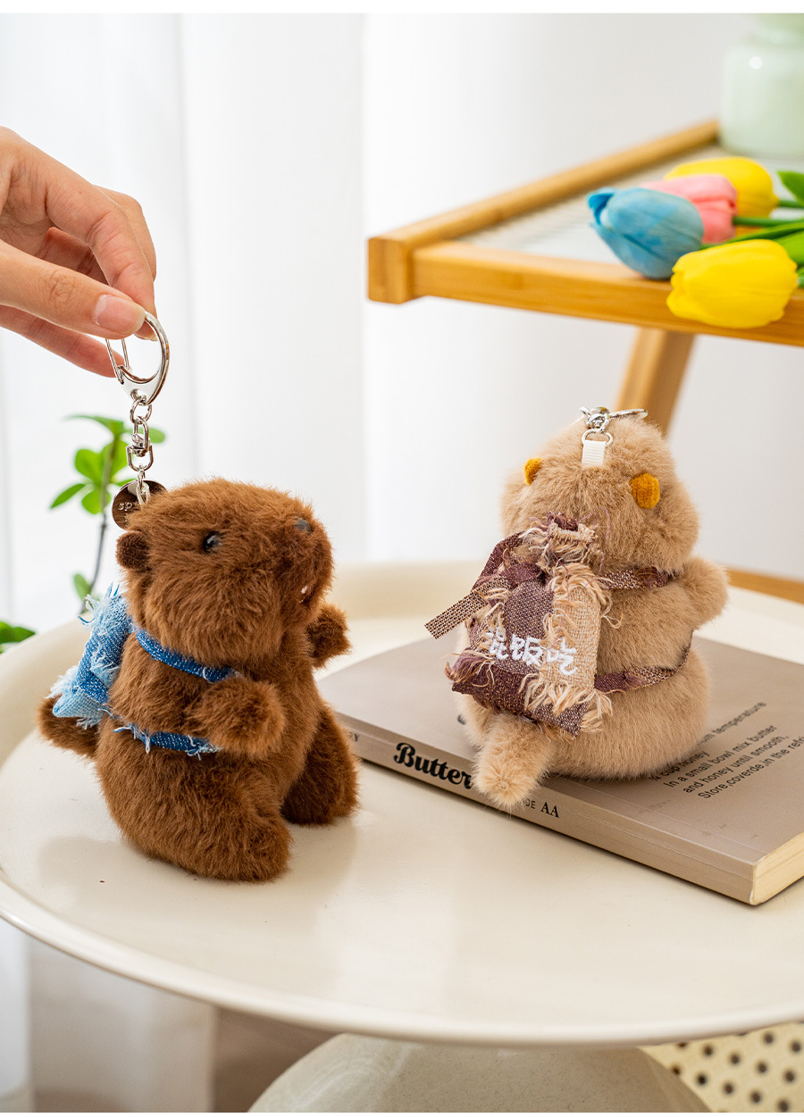 Officially authorized marmot plush keychain pendant, cute and fun functional schoolbag keychain small gift pic 7
