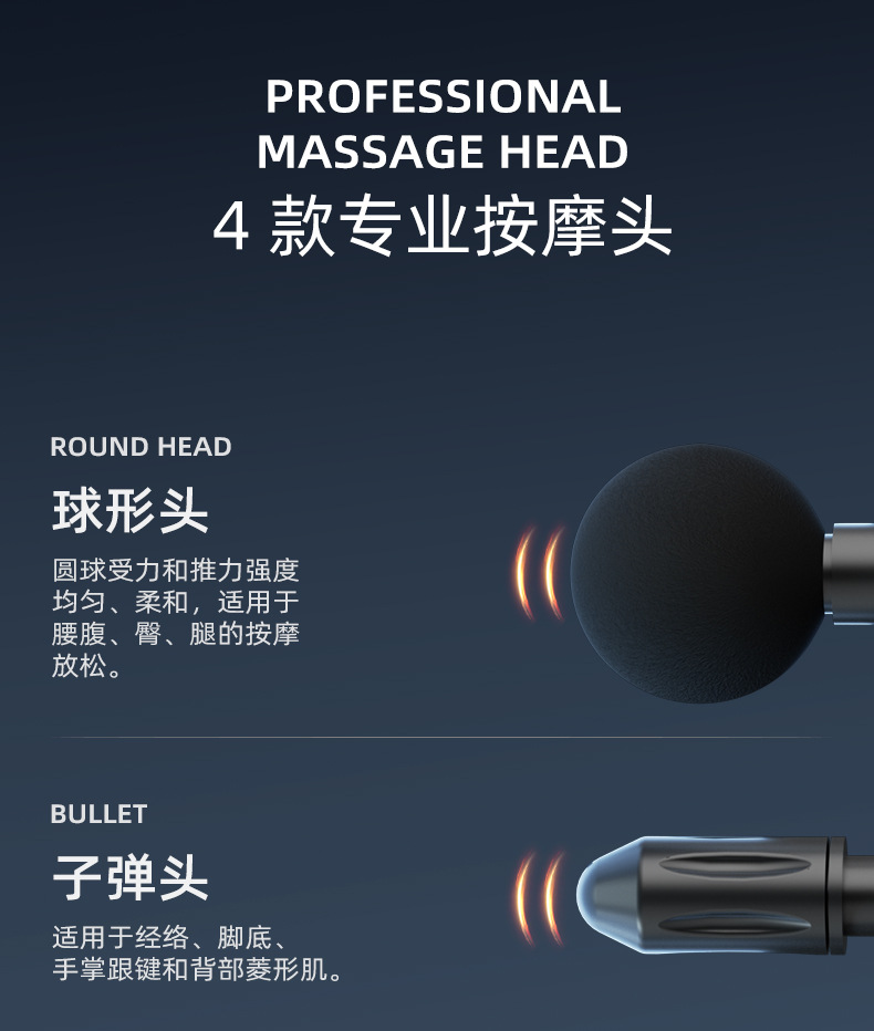 جهاز تدليك عضلي عضلي للرصاص رباعي الرأس عبر الحدود، يعمل بالرخاء المتعدد الوظائف، وهو يعمل باللياقة البدنية (C72) pic 5
