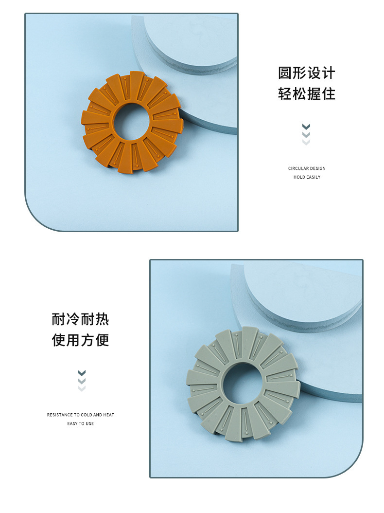 跨境新款花朵型创意简约硅胶杯垫糖果色隔热圆形杯垫茶杯杯垫详情7