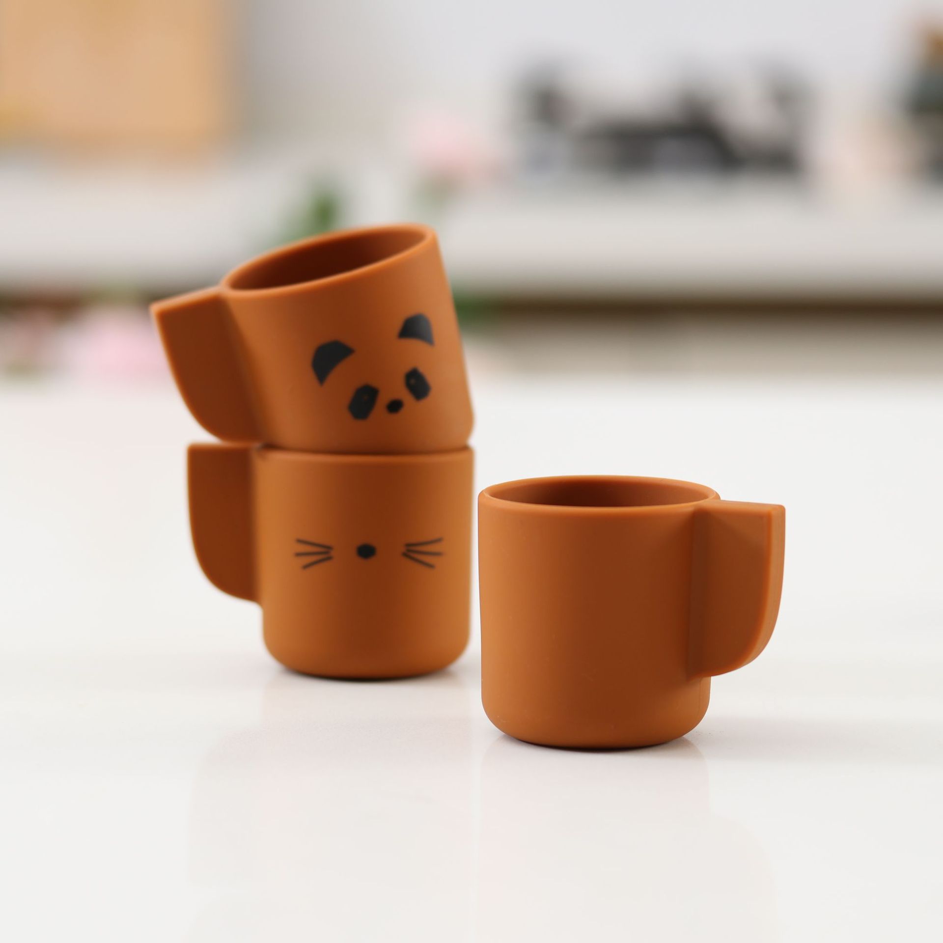 家用可爱兔子熊猫猫咪儿童卡通牙刷杯漱口杯喝水杯过家家杯子详情5