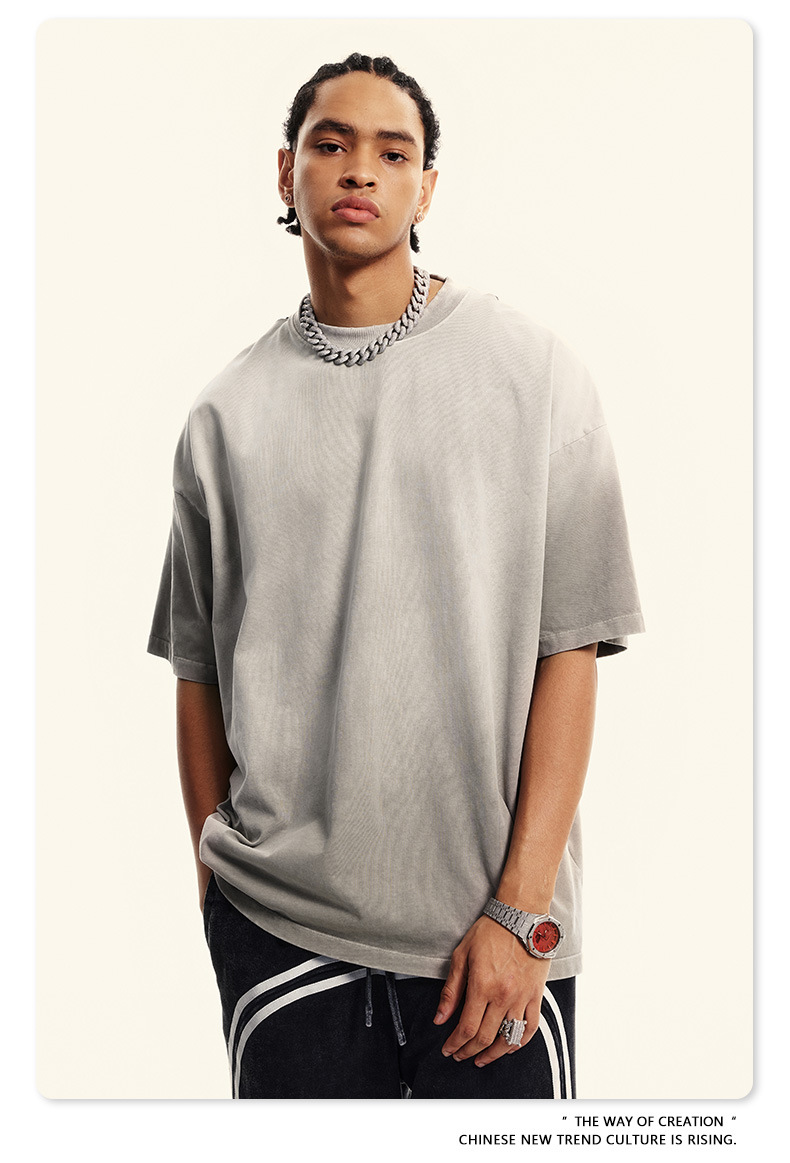 BE男装2025春夏新款纯棉水洗做旧t恤男街头潮牌巴家重磅短袖t恤男详情53