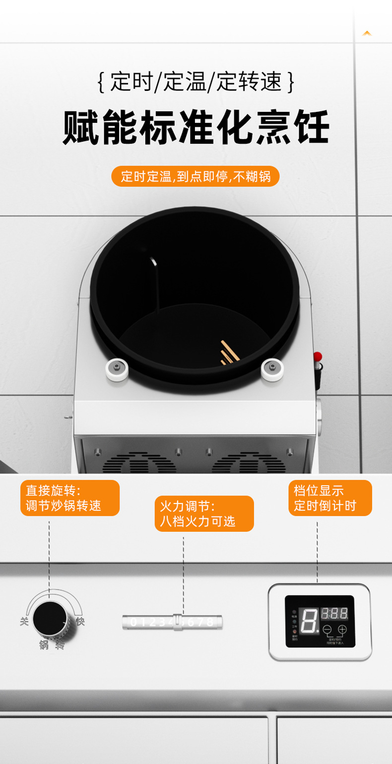 燃气商用滚筒炒菜机器人食堂快餐店滚筒翻炒机餐饮厨房自动炒菜机详情13