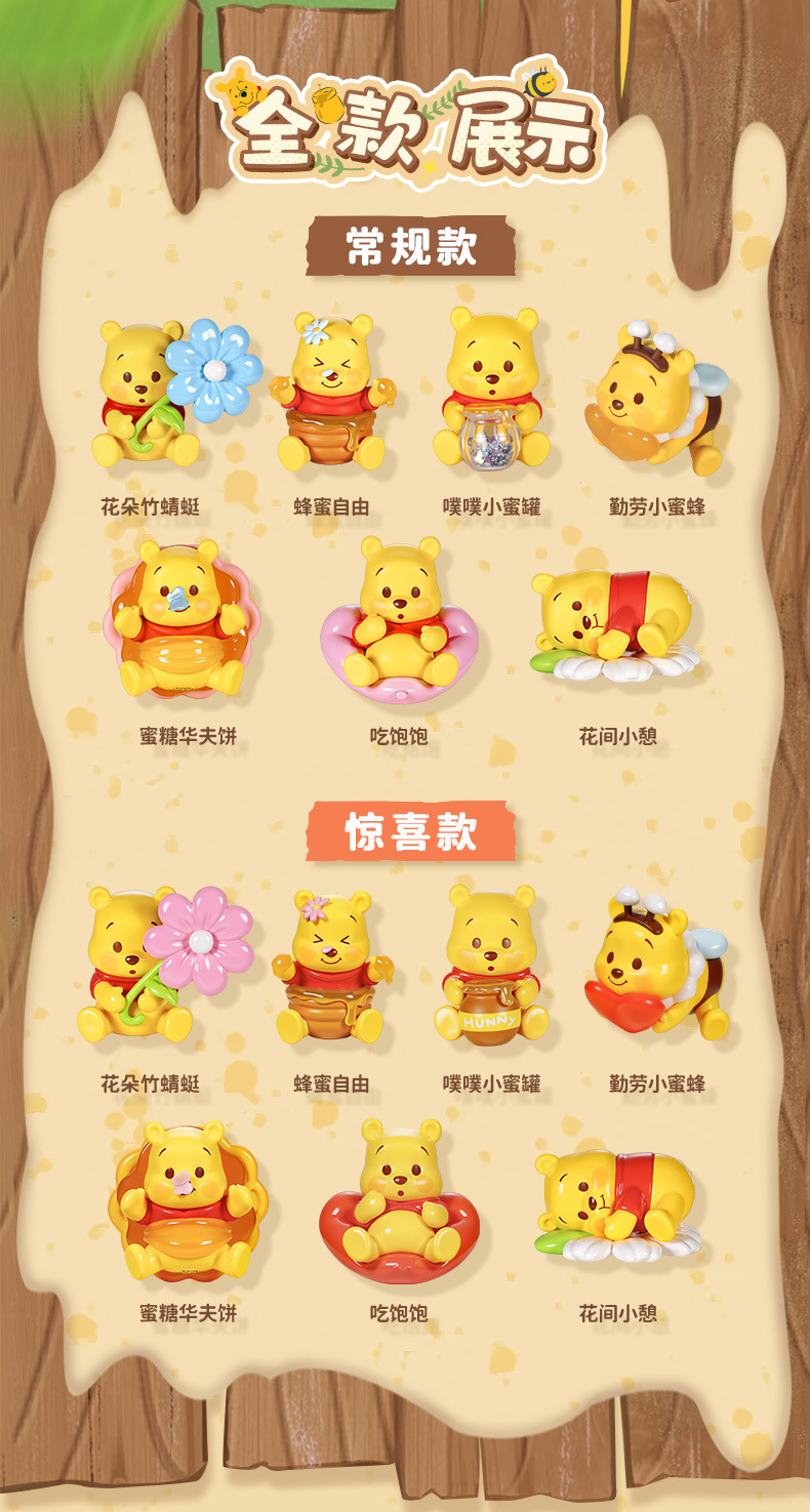 维尼熊噗噗寻蜜记磁吸萌粒冰箱贴可爱桌面黄油摆件盲袋批发详情5