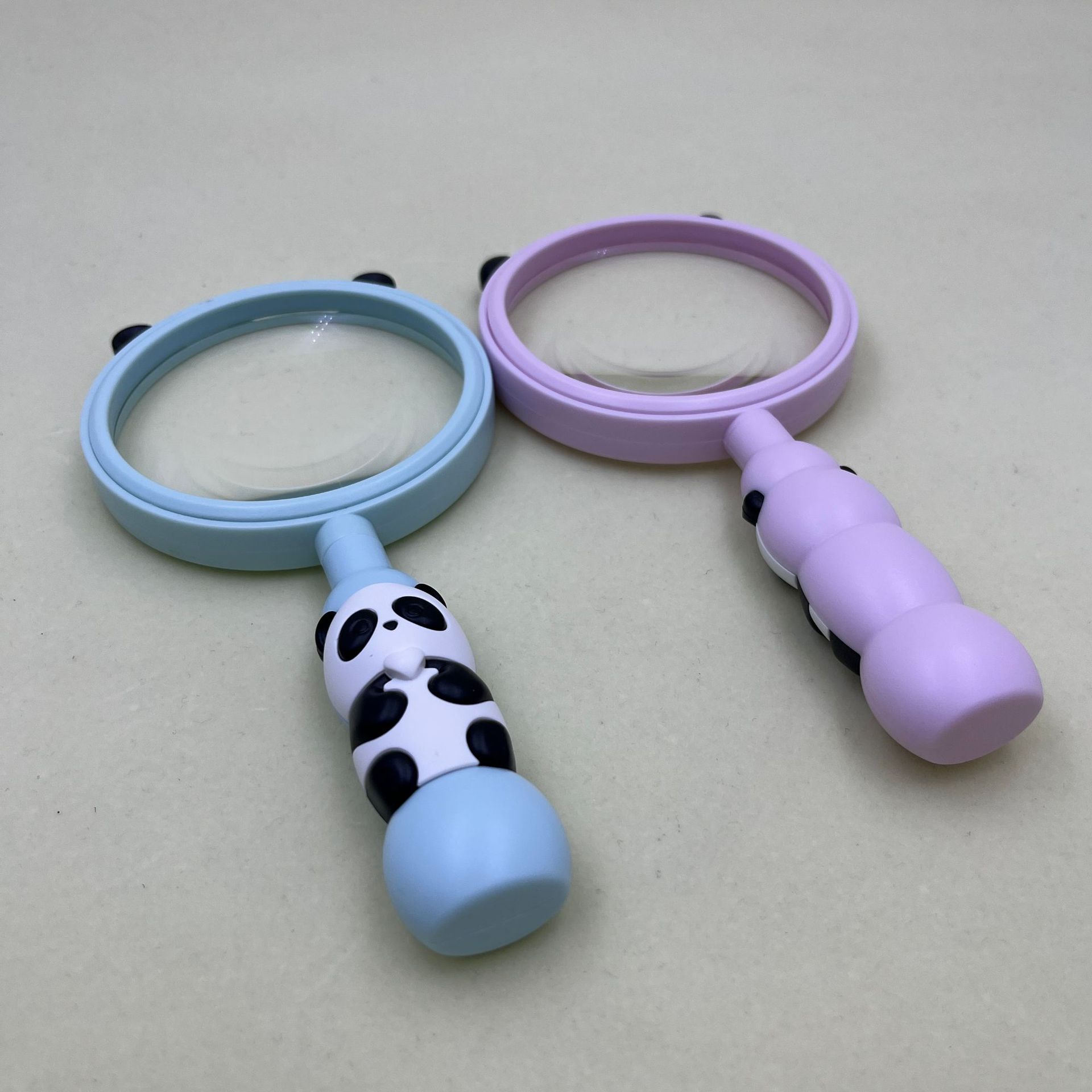 新款塑料卡通彩色8375熊猫图案放大镜学生教学礼品放大镜直径75MM详情9