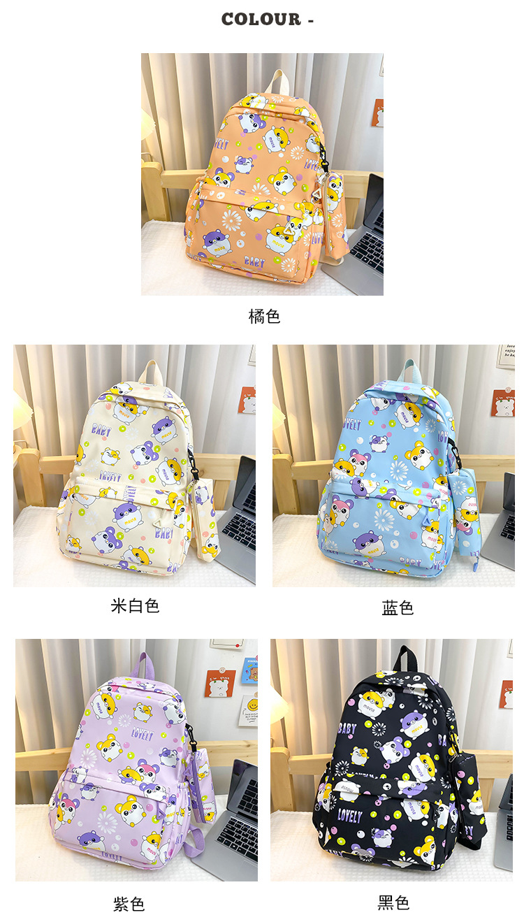 Wholesale escuela primaria primaria y secundaria estudiantes impresos espalda doble bolsa de las mujeres bolsa de la pluma de los hombres bolsa de manga color sólido bolsa de la escuela de gran capacidad pic 44