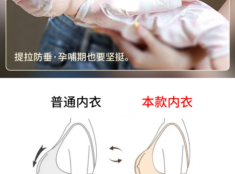哺乳内衣孕妇孕期哺乳期两用收副乳防下垂产后喂奶专用大码文胸罩详情3